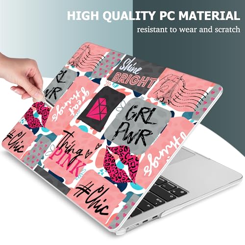Mektron for 2026/2025/2024/2023 MacBook Air 15 INCH M5 A3448 /M4 A3241 /M3 A3114 /M2 A2941 Case, Printed Plastic Hard Shell Cover with 15.3" Liquid Retina Display Touch ID, Girly Graffiti - color: Girly Graffiti