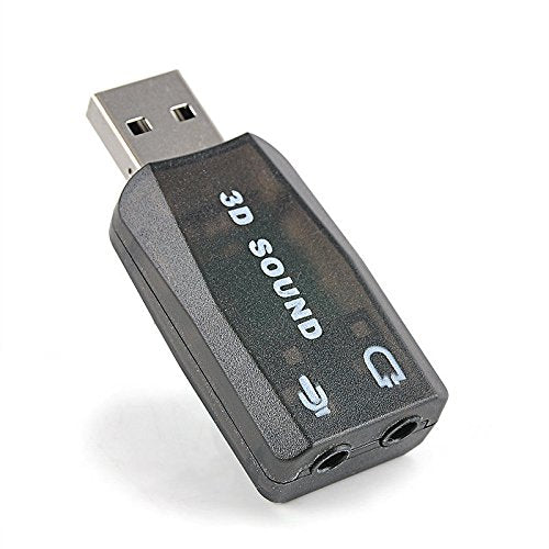 VizGiz 3 Pack USB Sound Card Adapter 5.1 Channel 3D External USB to 3.5MM 1/8 Audio Jack Stereo Headset Mic Microphone Headphone Earphone Plug and Play for Raspberry Pi Windows Mac Linux PC Computer