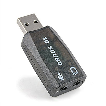 VizGiz 3 Pack USB Sound Card Adapter 5.1 Channel 3D External USB to 3.5MM 1/8 Audio Jack Stereo Headset Mic Microphone Headphone Earphone Plug and Play for Raspberry Pi Windows Mac Linux PC Computer