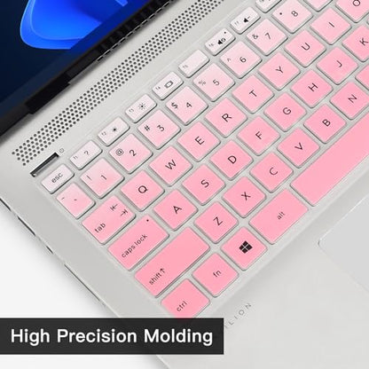 Keyboard Cover for HP 14 Laptop & HP Pavilion x360 14 14-dq 14-fq 14-dk 14m-dh 14-dh 14-ce 14-cf 14-dq0040nr 14-dq0762dx 14-dq0761dx 14-dq0052dx 14-dq5009nr dq0050nr 14-dq0011dx 14t-dq300 -GPink - color: Gradual Pink