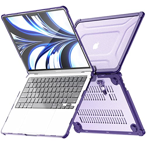 MEEgoodo Case for MacBook Air 15 inch 2026 2025 2024 2023, Case Fit Model (A3448/A3241/A3114/A2941) with M5/M4/M3/M2 Chip, Laptop Hard Shell with Heavy Duty Rugged Shockproof, Purple XK - color: Purple XK