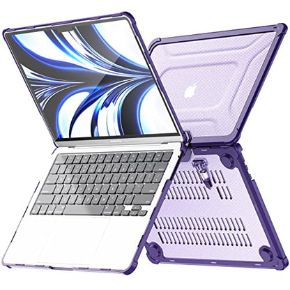 MEEgoodo Case for MacBook Air 15 inch 2026 2025 2024 2023, Case Fit Model (A3448/A3241/A3114/A2941) with M5/M4/M3/M2 Chip, Laptop Hard Shell with Heavy Duty Rugged Shockproof, Purple XK - color: Purple XK