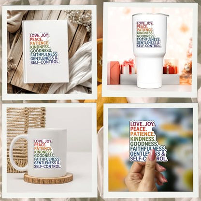 (3Pcs) Fruits of the Spirit Christian Sticker Love Joy Peace Patience Kindness Goodness Faithfulness Gentleness Self Vinyl Decal Laptop Water Bottle Journal Bible Study Gifts Adults Teens 3 Inch - color: Fruit of the Spirit