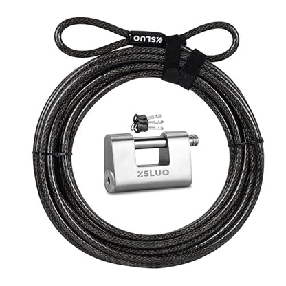 Heavy Duty Padlock & Steel Cable Combo - Padlock+40ft Braided Cable