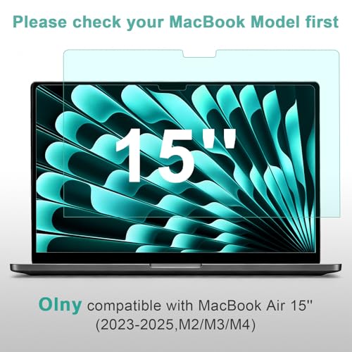 2-Pack Anti Blue Light Screen Protector for MacBook Air 15-inch (2023-2026, M2, M3, M4, M5), Matte Anti Glare Film Protector for Mac 15.3'' (Model A2941 A3114 A3241 A3448) - size: MacBook Air 15 Inch(2023-2026)