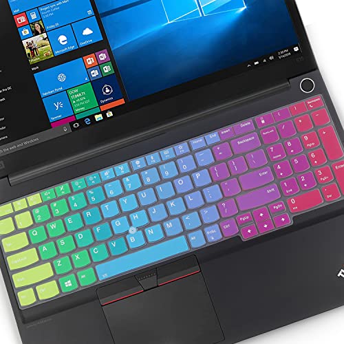 Keyboard Cover for 15.6" Lenovo ThinkPad E15 Gen 4/3/2, ThinkPad L15 Gen 2/1, ThinkPad T15 T15p T15g P15 P15s P15v Gen 3/2/1, ThinkPad E580 E590 E595 L580 L590 P52 P53 P72 P73 T570 T575 T580 T590 -RB - color: Rainbow