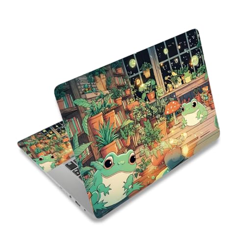 12.1-15.6 Inch Laptop Skin Decal - Universal Reusable Vinyl Laptop Cover Sticker, Waterproof Art Decal Protector - Frog & Mushroom - color: Frog & Mushroom