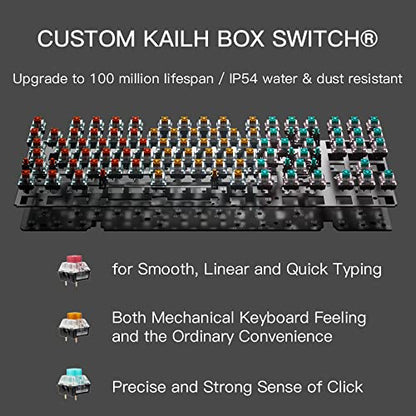 Hexgears X5 Wireless Mechanical Keyboard, Dual-Mode 2.4G/USB-C Ergonomic Full Size 108 Keys Keyboard, Kailh Box 3.0 Linear Switch, N-Key Rollover, Backlit Gaming Keyboards with Wrist Rest (Pink) - color: Pink Jelly-X5, size: Linear