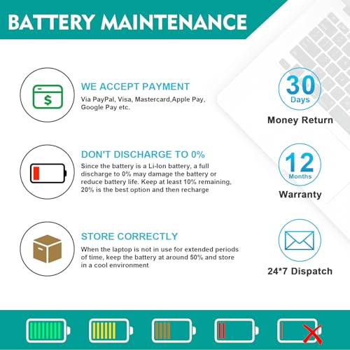GK5KY Laptop Battery Replacement for Dell Inspiron 11 3000 3147 3148 3153 3152 3157 3158 15 7000 7558 7568 13 7353 7359 7347 7348 7352 92NCT 092NCT 4K8YH 04K8YH RHN1C 0WF28 P20T P20T001 P55F - size: 3147 12.17, 4.57, 1.02in