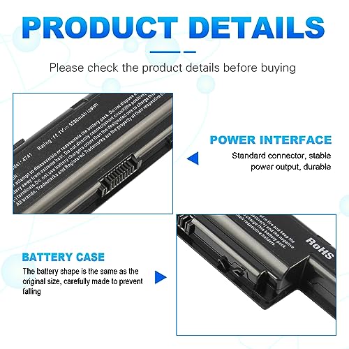 Futurebatt Laptop Battery For Acer Aspire V3 V3-471G V3-551G V3-571G V3-731 V3-771 V3-772G E1-531 E1-731 Aspire 5750 5750G 5742 5742G 5741G 5250 5251 5253 5552 5560 5733 5755 7741Z Gateway NV55C NV59C - size: 4741 12.13, 3.15, 1.77in