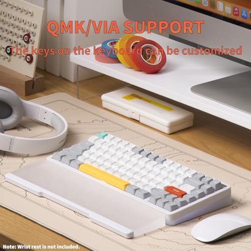 nuphy Halo75 V2 Mechancial Gaming Kyeboard,75% Wireless Hot Swappable Bluetooth Keyboard,83 Kyes RGB Backlit Keyboard,Support Bluetooth/2.4GHz/USB-C (White, Raspberry (46gf)) - color: White, size: Raspberry (46gf)