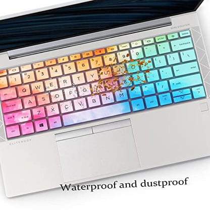 Keyboard Cover for 13.3" HP EliteBook 430 G8/EliteBook 630 G8 G9 G10, EliteBook X360 435 G8 G9, EliteBook X360 830 835 G7 G8 13.3 inch Laptop US Layout Keyboard(NOT FIT 830 835 G9 G10)-Colorful - color: Colorful