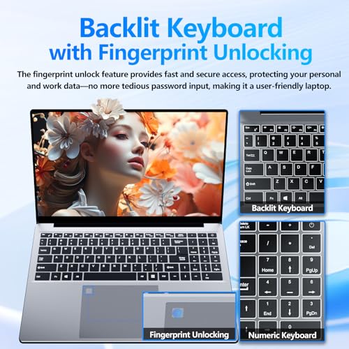 KUMNOSAL 16 inch Laptop with i7-6500U, Laptop Computer 16GB RAM 512GB SSD | UHD Graphics, Win 11 Pro, 180°Open, FHD 1200, Type-C, WiFi5, BT5.0, Mini HDMI, Backlit Keyboard Fingerprint Unlock Laptops