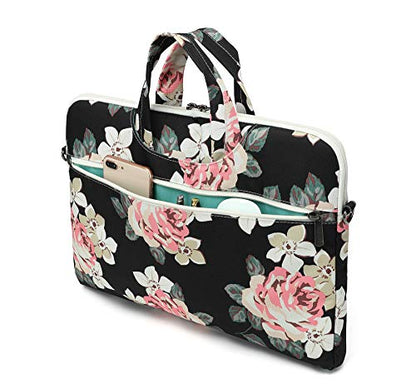 15 inch White Rose Water Resistant Laptop Shoulder Messenger Bag Sleeve Case for MacBook Pro 16 inch and 15 inch-15.6 inch laptop - color: ‎white Rose
