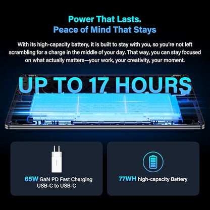 GEEKOM GeekBook X16 Pro 2.8 lbs Laptop, 16" IPS 2.5K 16:10 Laptop Computer, Ultra 9 185H, 32GB LPDDR5x 7500MHz RAM 2TB SSD, Up to 17 Hour, USB4, Fingerprint, Dual Fan, Copilot, Windows 11 Pro - color: GeekBook X16 Pro U9 32GB+2T