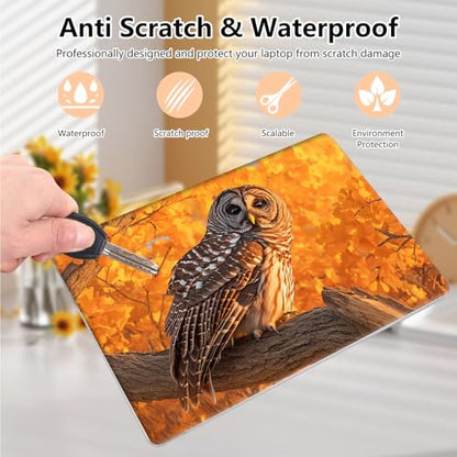 Laptop Skin Sticker Decal 15.6 Inch,12 13 13.3 14 15 15.6 in Laptop Netbook Skins for Notebook,Art Decal Removable Waterproof Scratch Resistant,Universal Vinyl Cover,Cute Owl Autumn - color: Cute Owl Autumn