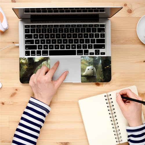 Universal Laptop Skin, DIY Cut-to-Fit Vinyl Cover Compatible with HP, Dell, Lenovo, Mac (13.3" to 15.6"), Anti-Scratch, No Residue & Bubble-Free Protective Decal Sticker, Cute Ghost Forest Swing - color: Cute Ghost Forest Swing