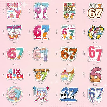 DETICKERS Six Seven Stickers 50 PCS Waterproof Vinyl Funny 6 7 Stickers Gifts for Adults Teens - style: Funny 67