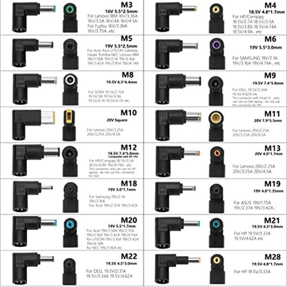 108W Universal Laptop Car Charger 90W with QC3.0 18W DC Adapter Power Supply 16V 18.5V 19V 19.5V 20V for HP Dell IBM Lenovo Acer Asus Compaq Toshiba Samsung Sony Notebooks 12-24V