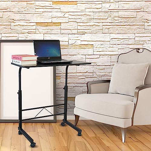 Karl home Side Table Mobile Standing Desk, 31.50" L x 18.11" W, Black | Adjustable Height, Portable Laptop Table, TV Tray Computer Workstation, Sofa Bed Table, For Home Office - size: 31.5"