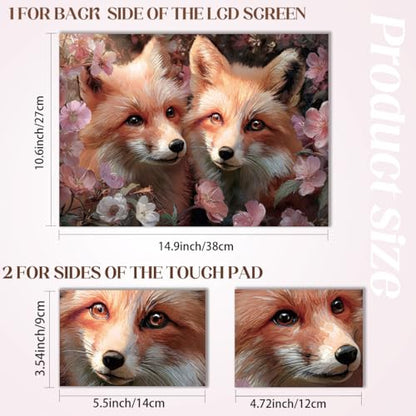 SUPERDANT Laptop Skin Sticker Flower Fox Laptop Decals Personalized Universal Notebook Computer Wrap Vinyl Skin Stickers Cover Art Decal Removable 12-15.6 Inch Waterproof Scratch-Resistant Gifts - style: Flower Fox