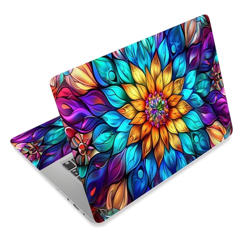 Laptop Skin Sticker Decal for 12 13 13.3 14 15 15.6 in, Universal Vinyl Waterresistant Protector Cover for Notebook PC Netbook, Computer Decor for Women Girls Colorful Mandala - color: Colorful Mandala