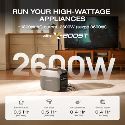 EF ECOFLOW Solar Generator Delta 3 with 220W Bifacial Panel, 1024Wh 1800W | Portable Power Station, LFP Battery 1800W AC/100W USB-C Output, Full Charge in 56 Min for Home Backup Power, Camping & RVs - style: DELTA 3+220W