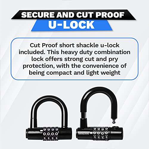 DocksLocks Security Cable Lock Set (5ft to 25ft Lengths) – Weatherproof, Looped Ends, Coiled, Compact, Includes U-Lock, Anti-Theft for Bikes, Patio Furniture, Kayaks, Outdoor Equipment 10ft - size: 10ft