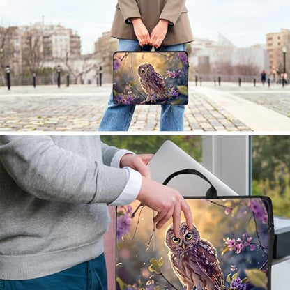 Laptop Bag,14 15 15.6 inch Laptop Case Sleeve,Computer Sleeve with Handle for Women Men,Carrying Case for MacBook,Dell,Lenovo,Notebook Computer,Cute Owl Purple - color: Cute Owl Purple