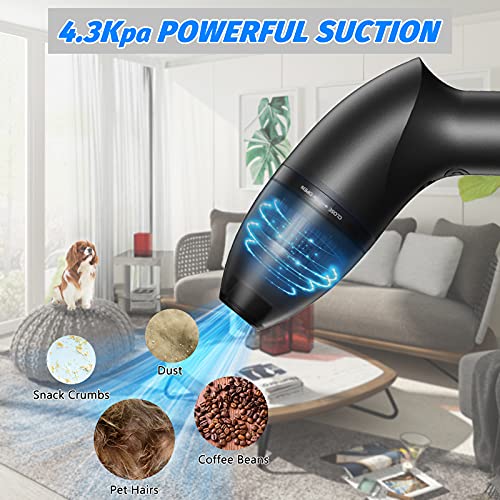 Hayousui 4.3Kpa Keyboard Vacuum Cleaner Mini Handheld Computer Vacuum | USB Rechargeable,Hepa Filter,LED Light, Pc Cleaning Kit for Car/Laptop/Sewing Machine/Desk Crumbs/Dust Cleaner