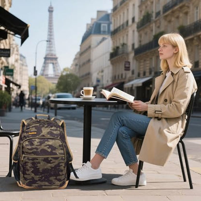 24L Travel Laptop Backpack, Business Anti Theft Slim Sturdy Large Laptops Backpack, Water Resistant College Computer Bag Gift for Men & Women Fits 17 Inch Notebook, Camouflage