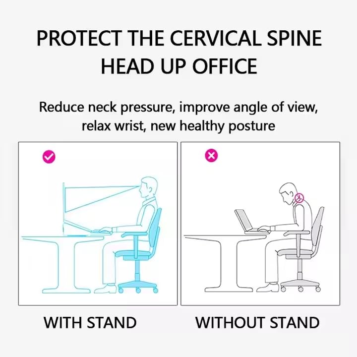 Foldable & Portable Laptop Stand for Desk, Light Weight Alloy Silicon, Ergonomic Aluminum Riser with 7 Adjustable Heights, Compatible with Laptop 10-16' and Tablet - color: moonlight silver