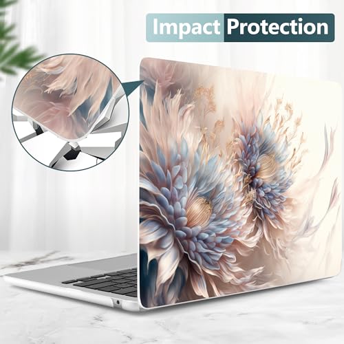 DONGKE for MacBook Air 13 Inch Case M5 2026 M4 2025 M3 M2 2024-2022 A3449 A3240 A3113 A2681, Plastic Hard Shell & Keyboard Cover & Screen Film for MacBook Air 13.6 Inch Case - Beautiful Flower - color: Beautiful Flowers D082