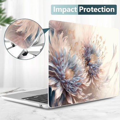 DONGKE for MacBook Air 13 Inch Case M5 2026 M4 2025 M3 M2 2024-2022 A3449 A3240 A3113 A2681, Plastic Hard Shell & Keyboard Cover & Screen Film for MacBook Air 13.6 Inch Case - Beautiful Flower - color: Beautiful Flowers D082