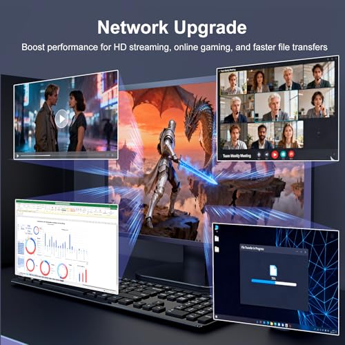 2.5Gb PCIe Network Card, VunLink Multi-Gigabit 2.5G Ethernet Card, Realtek RTL8125B LAN Adapter, 2.5Gbps/1Gbps/100Mbps NIC Card for Desktop PCs, Gaming, Windows & Linux Compatible