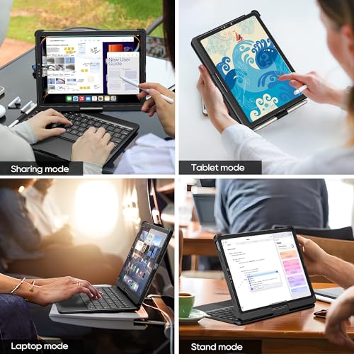 Keyboard Case iPad 10th 11th, Pro 11", Air 11" (M2-M4), (5th 4th Gen) Black | Pekarejue 360° Rotatable, Trackpad, Backlit, Pencil Holder, Fit iPad A16, Air 11/10.9 inch, Pro 11" (1st-4th Gen, 2022-2018) - color: Black, size: iPad 11th/10th Gen,Air 11/5th/