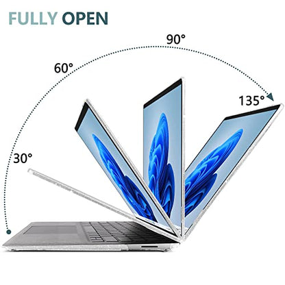 TWOLSKOO Case for 13.5" Microsoft Surface Laptop 5/4/3 with Alcantara Palm Rest Model 1950/1958/1867/1769, Protective Plastic Hard Shell & Keyboard Cover & Screen Protector & Dust Plugs, Star Clear