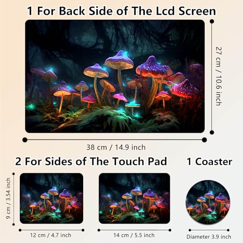 Laptop Skin Sticker Decal 15.6 Inch,12 13 13.3 14 15 15.6 in Laptop Netbook Skins for Notebook,Art Decal Removable Waterproof Scratch Resistant,Universal Vinyl Cover,Glitter Mushroom Forest - color: Glitter Mushroom Forest