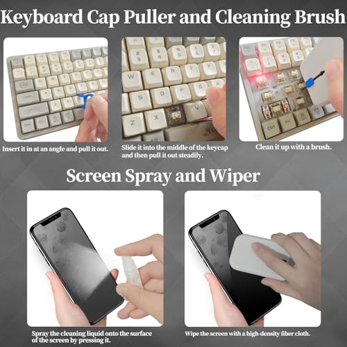 Headphone Earbud Cleaning Brush Pen for Airpod Pro 2, Hatstart Laptop Computer pc Keyboard Gaming Cleaner Accessories Kit for iPhone iPad Airpod MacBook, Phone Tablet Screen Clean as Cool Desk Gadget - color: Blue Pink