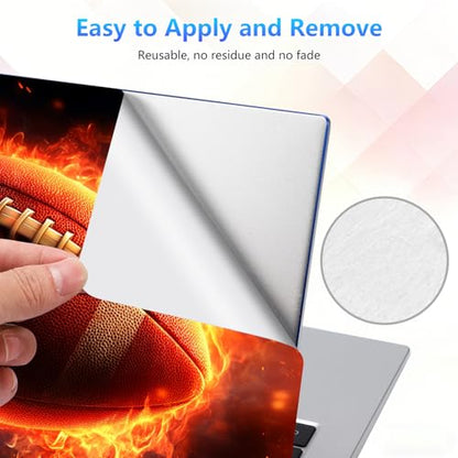 Laptop Skin Sticker Decal 15-15.6 Inch with Cute Mouse Pad, Universal Reusable Vinyl Sticker for 12.1 13 13.3 14 15.4 Inch Netbook and Notebook PC, Football Fire Art - color: Football Fire Art