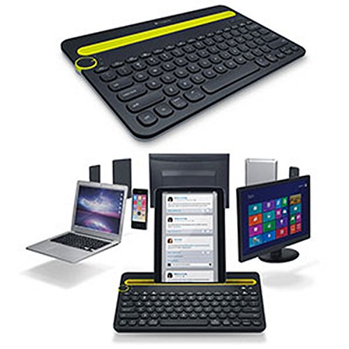 Logitech K480 Wireless Multi-Device Keyboard for Windows, macOS, iPadOS, Android or Chrome OS, Bluetooth, Compact, Compatible with PC, Mac, Laptop, Smartphone, Tablet - Black