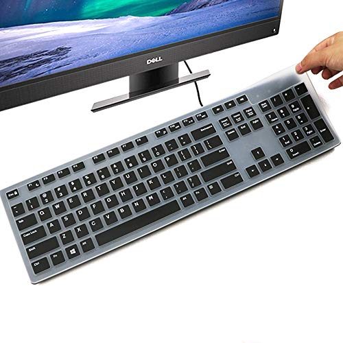 imComor Keyboard Cover for Dell KM636 Wireless & Dell KB216 Wired Keyboard/Dell Optiplex 5250 3050 3240 5460 7450 7050/Dell Inspiron AIO 3475/3670/3477 All-in one Desktop Keyboard Cover, Black - color: Black