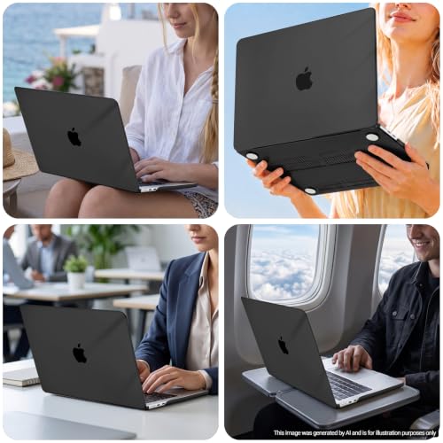 MOSISO Compatible with MacBook Air 15 inch Case M5 M4 M3 M2 2026 2025-2023 | Model A3448 A3241 A3114 A2941, Scratch-Resistant Ultra-Thin Protective Hard Shell Case Cover, Smoke Black - color: Smoke Black