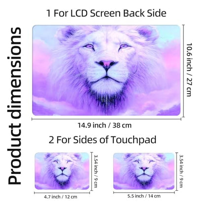 Aesthetic Laptop Skin Sticker, Purple - Hued White Lion Waterproof Vinyl Laptop Decal, Removable Bubble Free, Reusable Protective Cover for 13 14 15 15.6 Inch - color: Purple - Hued White Lion
