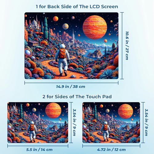 Reusable Universal Laptop Skin Sticker, Cut to Fit for 11.6–15.6 Inch Laptops, Waterproof Protective Film, No-Residue - Cosmic Journey - color: Cosmic Journey