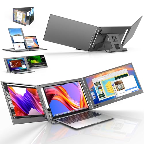 Dual Screen Laptop Monitor Extender, 15.6" Fully Compatible Laptop Triple Screen Extender, FHD 1080P IPS Portable Monitor for Laptops 12~17 inch, Plug & Play with USB-C for Win/Mac/PS5/Switch/PS4