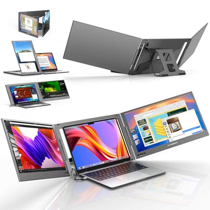Dual Screen Laptop Monitor Extender, 15.6" Fully Compatible Laptop Triple Screen Extender, FHD 1080P IPS Portable Monitor for Laptops 12~17 inch, Plug & Play with USB-C for Win/Mac/PS5/Switch/PS4