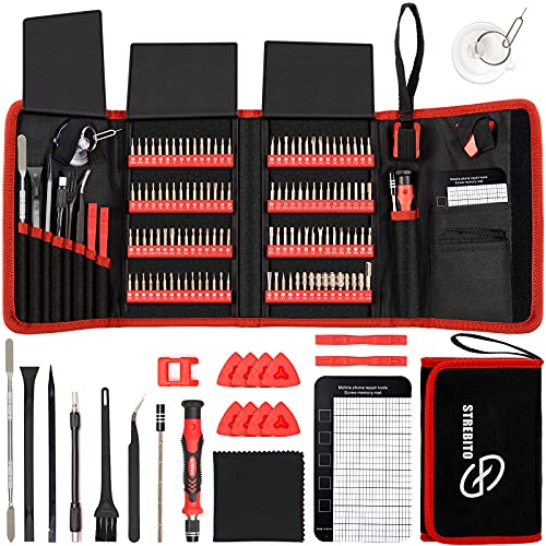 STREBITO Screwdriver Sets 142-Piece Electronics Precision Screwdriver with 120 Bits Magnetic Repair Tool Kit for iPhone, MacBook, Coumputer, Laptop, Tablet, PS4, Xbox, Nintendo, Eyeglasses, Jewelers | 120 Bits Magnetic Repair Tool Kit for iPhone, MacBook,