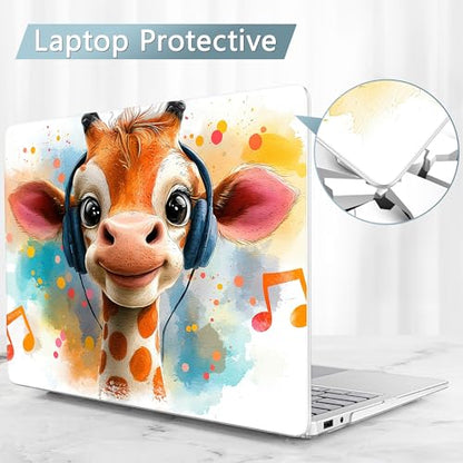 Mektron Printed Case for 2025 Microsoft Surface Laptop Windows 11 Copilot+ PC Surface Laptop 13 inch Touchscreen Display Cover Fits Model 2095, Cute Giraffe - color: Cute Giraffe