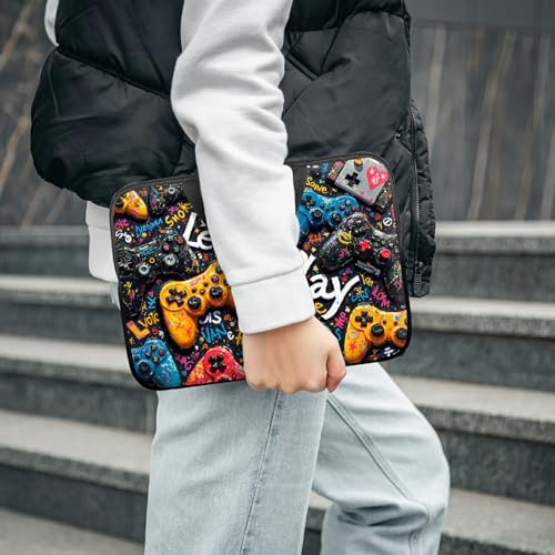 Laptop Sleeve with Handle 17 Inch, Waterproof Laptop Case Bag, Play Games Pattern Design Computer Sleeve Compatible with MacBook Air, Pro, HP, Dell, Lenovo, ASUS - color: Play Games, size: 17inch(16-17.3")